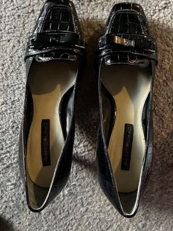 Bandolino Black Patent Croc-Embossed Heels size 7