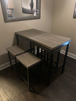 Five piece  grey and black table set