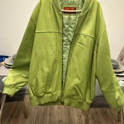 Hudson Lime Green Leather Jacket 3XL