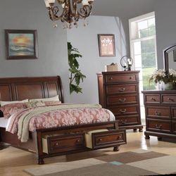 Queen Bed Frame  Dresser Mirror One Nightstand Free Local Delivery   Check Description