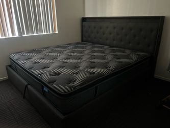 King size bed frame with mattress