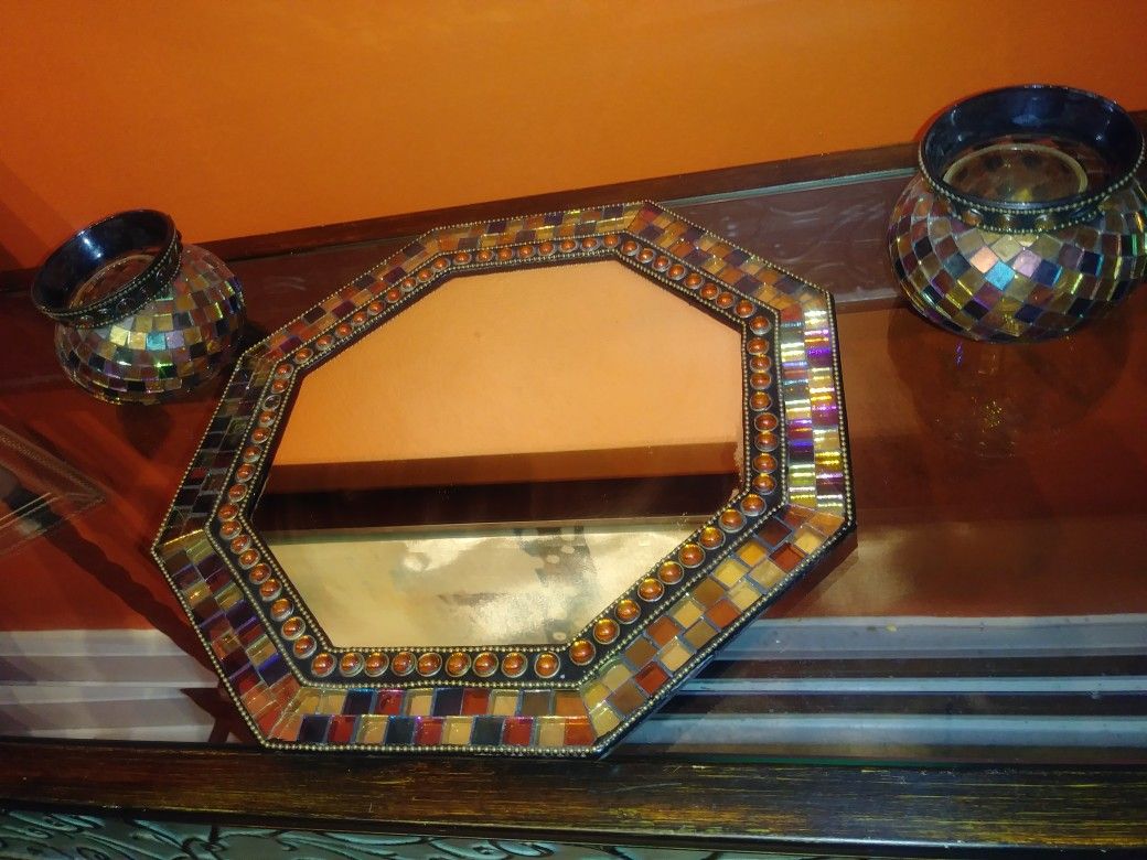 Partylite collection. Wall mirror and candle holder