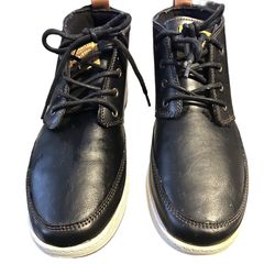 LEVI'S Stanton Synthetic Leather Hightop MEN Sneaker Size 8.5 BLACK TAN COLOR