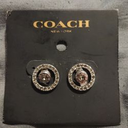 Silver Halo Coach Earrings 