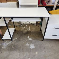 Computer Desk Like New With File Cabinet. Extension Cord Integrated 