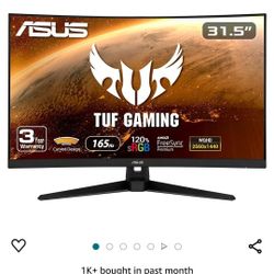 ASUS 32" 1440P HDR Curved Monitor (VG32VQ1B) - QHD (2560 x 1440), 165Hz (Supports 144Hz), 1ms, Extreme Low Motion Blur, Speaker, FreeSync Premium, VE