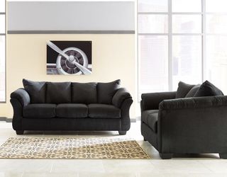Two piece black couch and love seat!