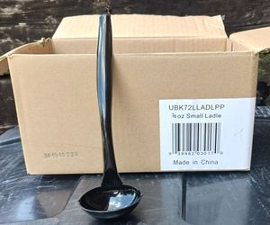 NEW SABERT DISPOSABLE BLACK PLASTIC LADLES 9-10" LONG 0.75 OZS. QTY 72 RETAILS FOR $37