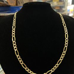 $1625 2 Tone Gold Figaro Chain