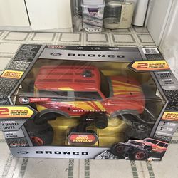 Ford Bronco Remote Control Car 4 Wheel Drive 2 Speeds Red Yellow