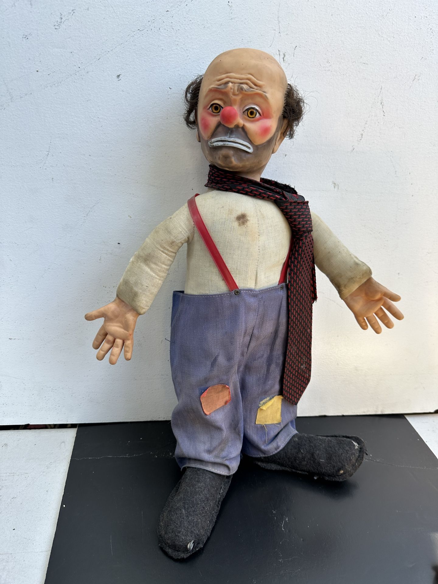 Rare 1950's Emmett Kelly's Willie The Hobo Weary Clown Doll 21" Barry Toy NYC