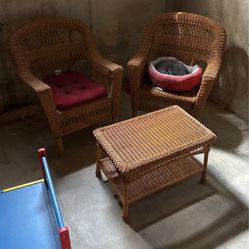 Waverly Wicker Chairs And Table