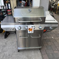 Nexgrill 4 Burner Stainless Steel Propane Gas Grill with Side Burner