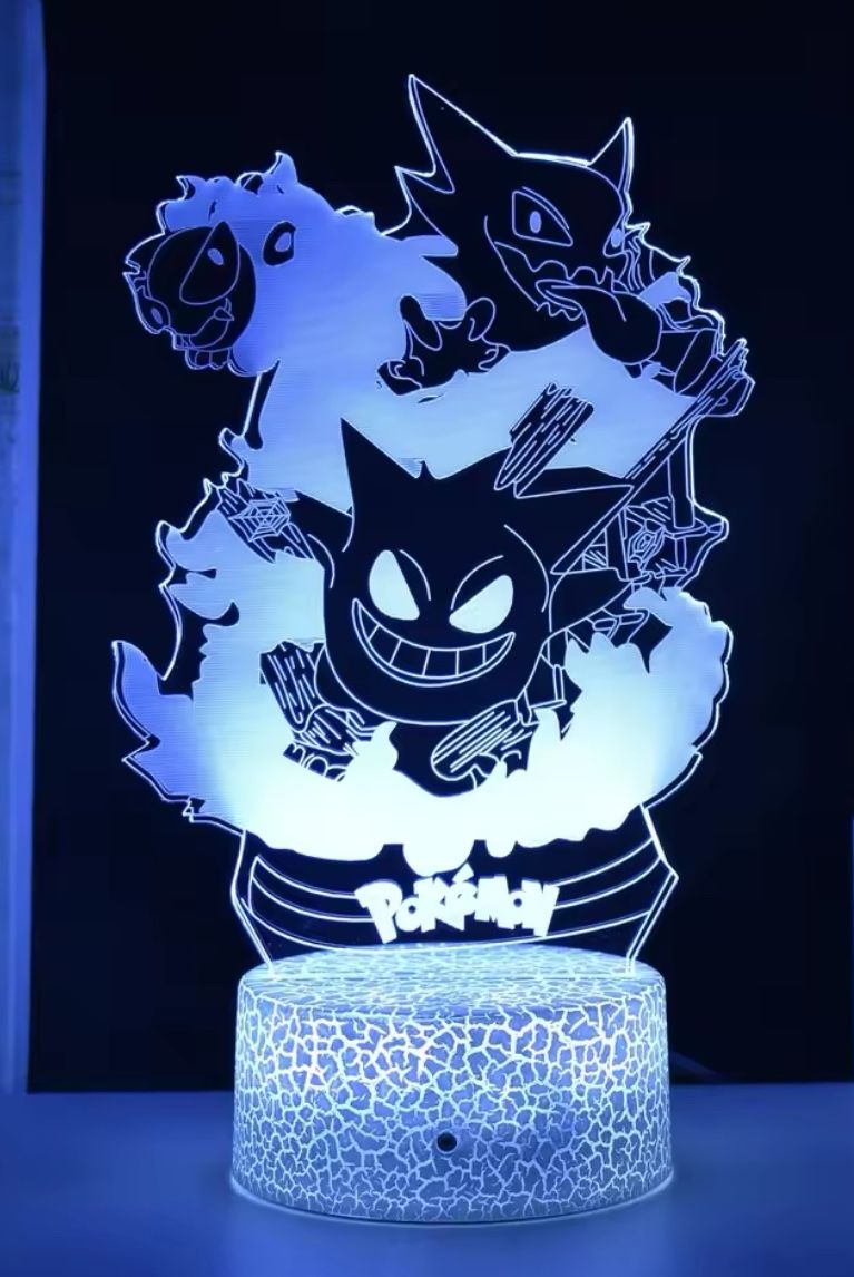 Pokemon tr,Dragon Ball Z,Acrylic Figures,7 Colors Lights, Touch On/Off,Night Lights-READ DETAILS