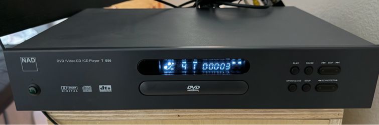 NAD T550 DVD CD Video CD Player Dolby Digital DTS Tested Read Description