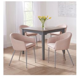 New Set of 4 Dining Chàirs Pink or Black Modern Contemporary