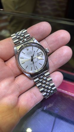 Rolex 16014 3035 quickset unpolished 18k white gold bezel full set buy sale trade gold platinum silver watches diamonds 24k