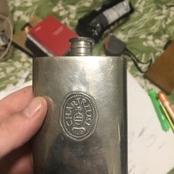 English Pewter Sheffield  Flask Pinder Bros
