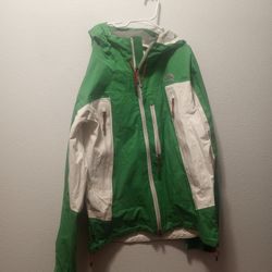 Vintage The North Face Summit Series Women's Light Weight Rain Jacket Size Medium Green And White 