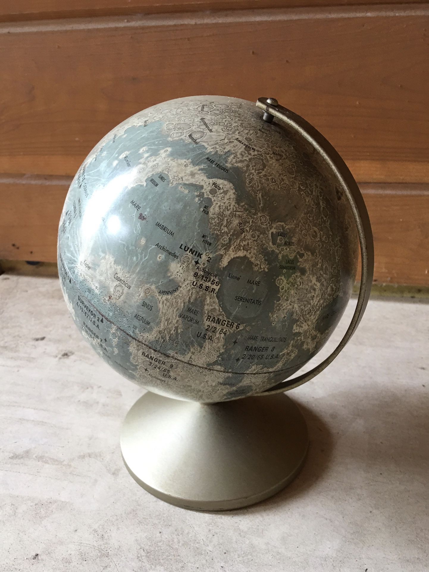 Vintage 1960s Moon Globe manufactured by Replogle Globes INC