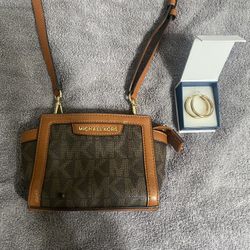 Michael Kors Purse And Hoop Earring Bundle