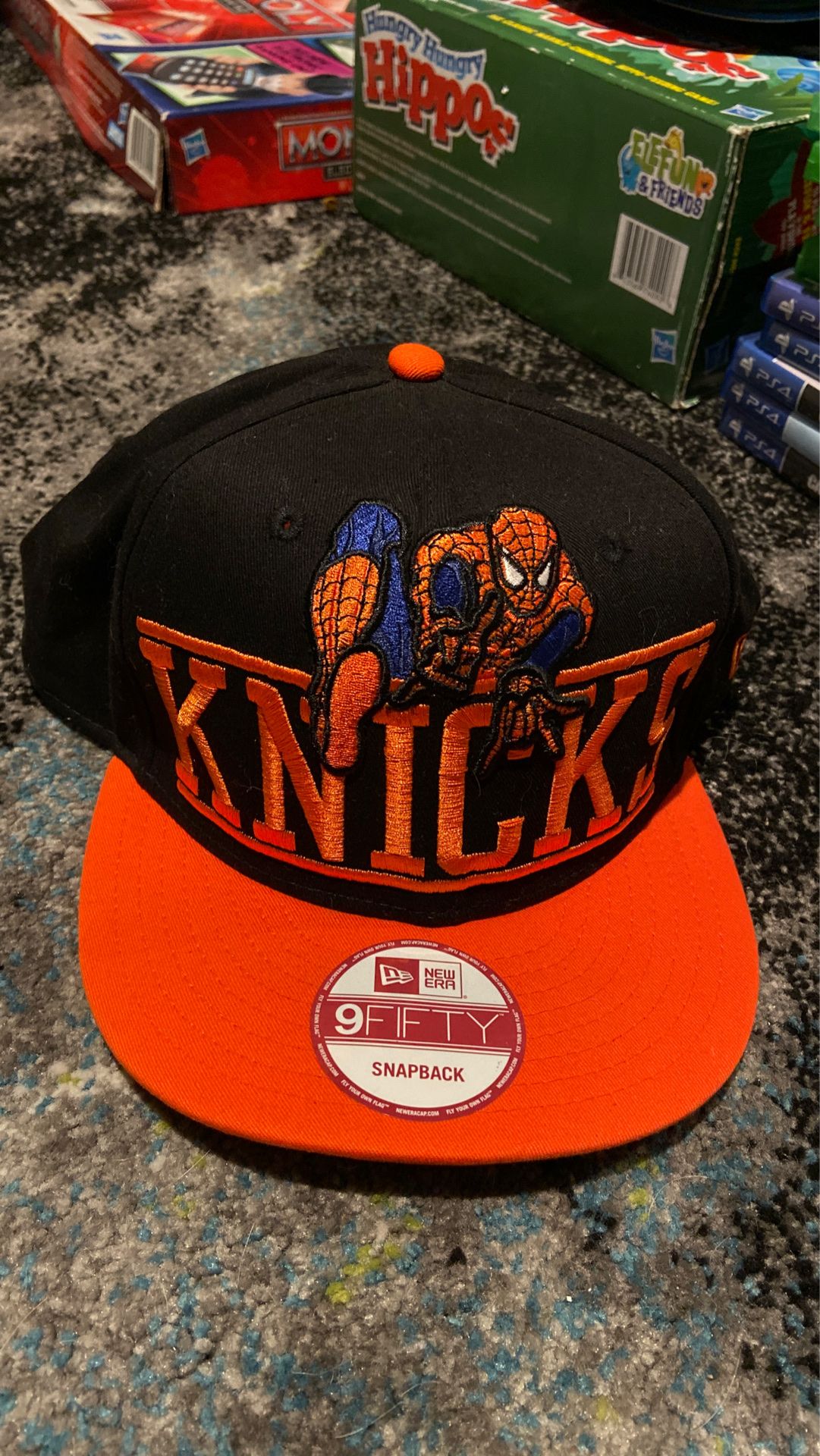 NBA Knicks Spider-Man snapback hat