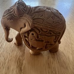 Wooden engraved Elephant From India