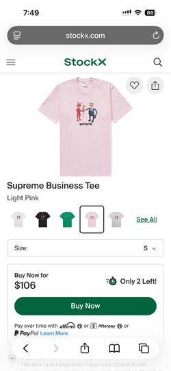 Supreme Business T-Shirt Size XL  Pink