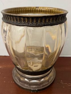 Veratex Classic Collection Wastebasket Gold/Clear