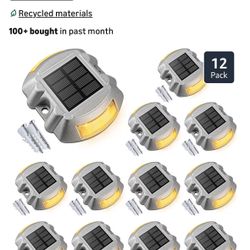 Solar Deck Lights Driveway Dock Light, 12-Pack Led