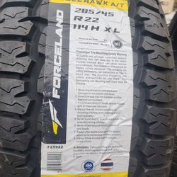 4 NEW TIRES FORCELAND 285/45/22