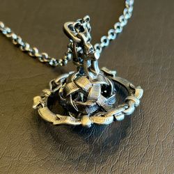 Vivienne Westwood Silver Necklace Globe New Black Chain Adjustable Pendant