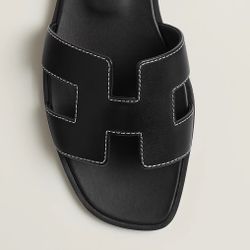 Hermes Oran sandal (black Color) 37 Noir