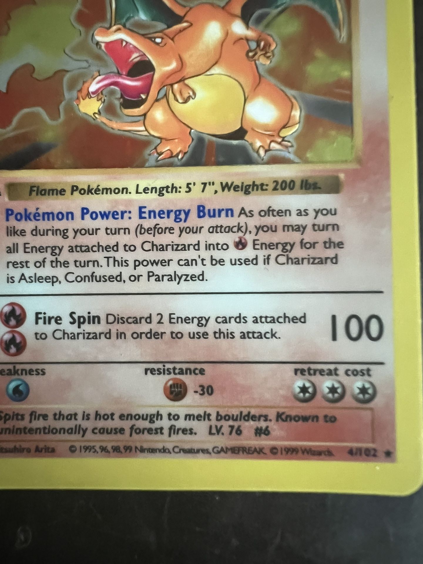 pokemon 1999 Shadowless Charizard 1st edition Toys