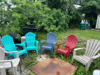 5 Patio Stackable Resin Adirondack Chairs