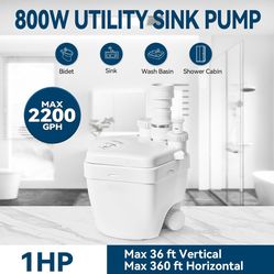 Upgraded 1 HP Utility Sink Pump with PCB Function Upflush to 36FT 2200GPH Under Sink Pump