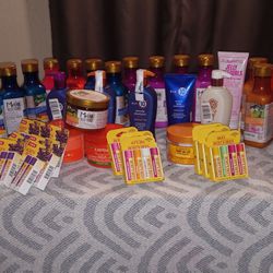 Various Items / Glade Refills-maui Soaps , Conditioners, Other Hair Products - Burt's bees Chapstick Packs, Cantu