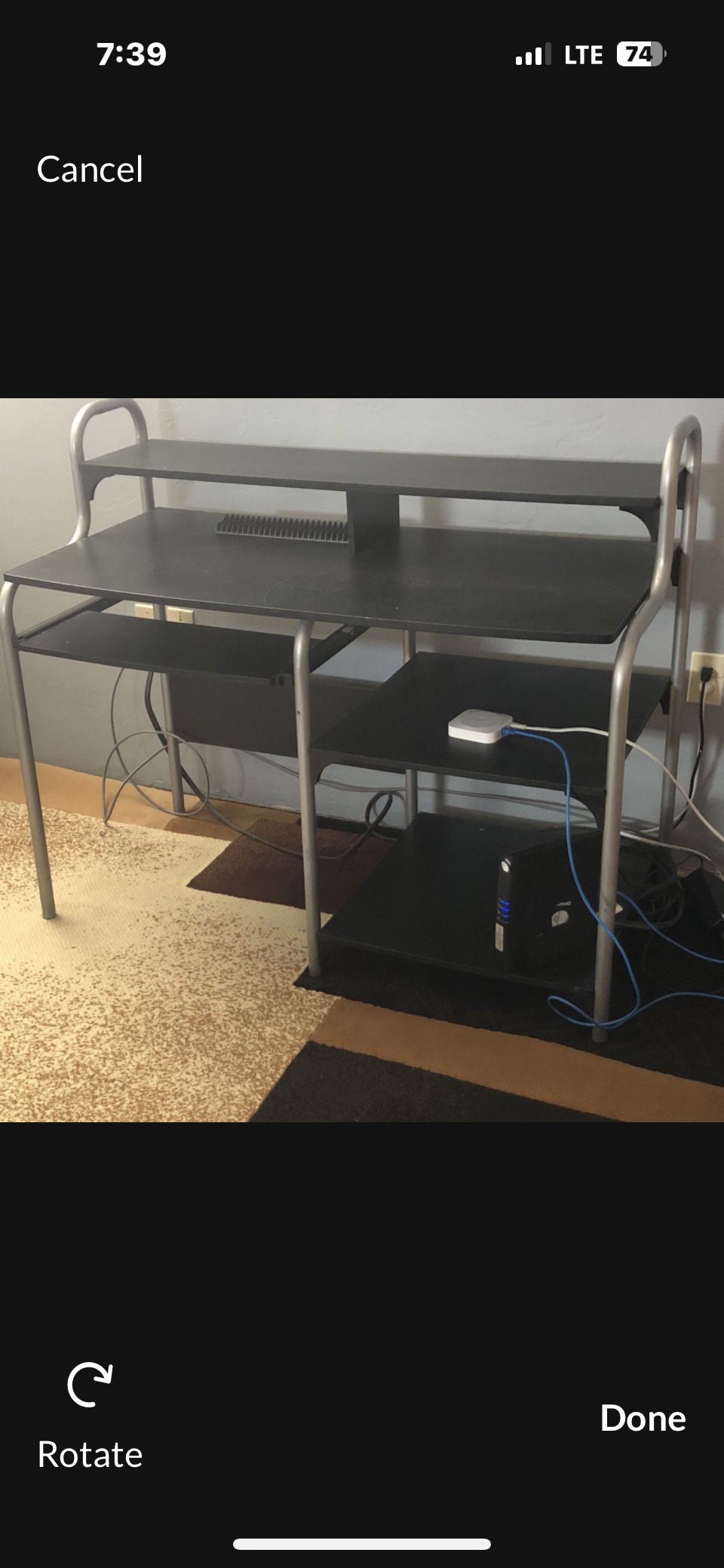 Spacious Multiple Sectional Black Desk