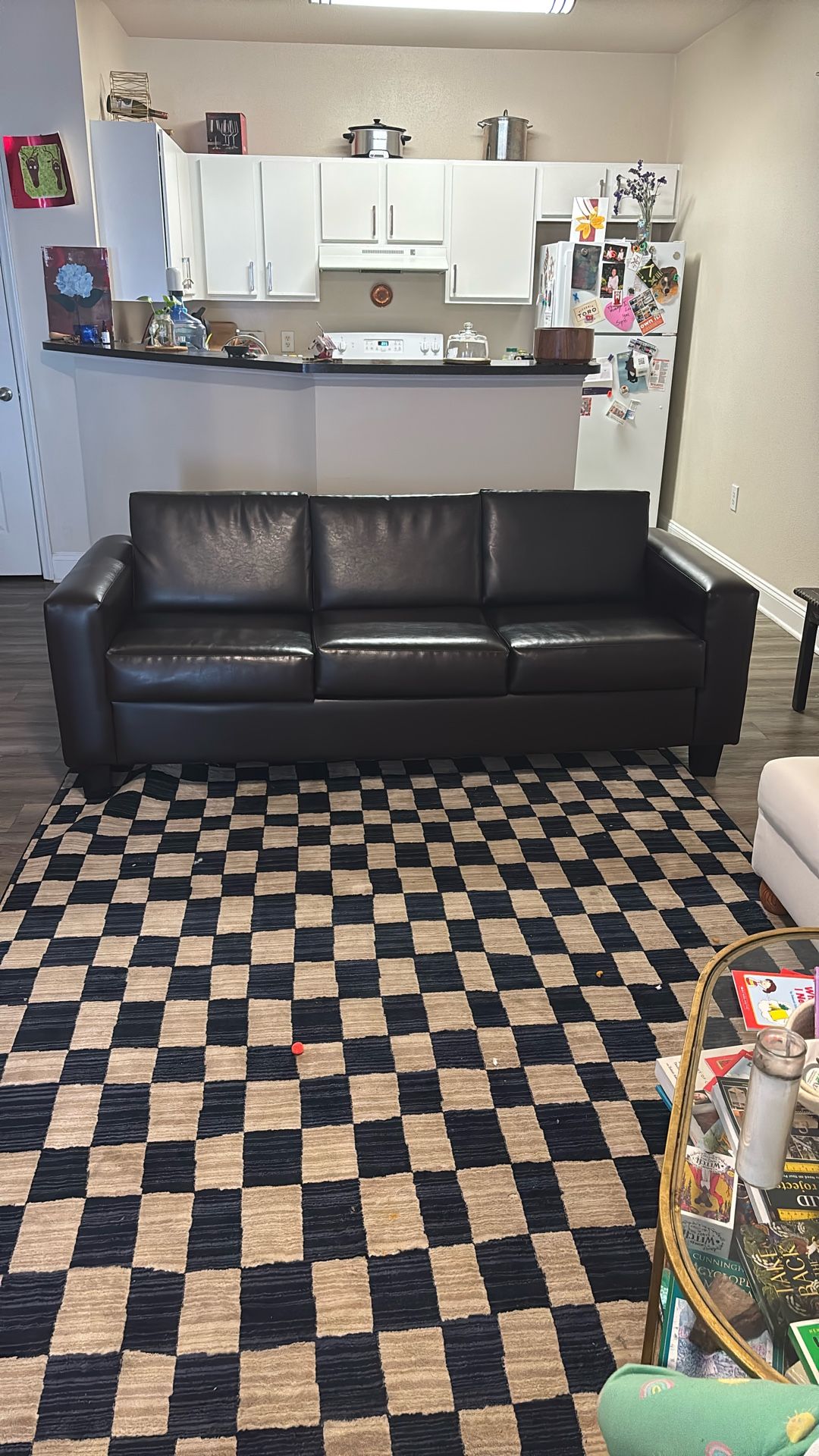 faux leather sofa