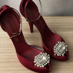 Karen Millen Red Satin Heels