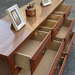 Delivery Available. Broyhill Solid Wood Long Dresser With Big Drawers. Drawers Sliding Smoothly 
