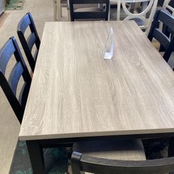 New 7 Pc Dining Set Table + 6 Chairs 🪑 