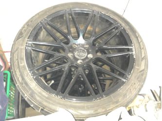 20" Black Multi-Spoke Alloy Wheel with Tire