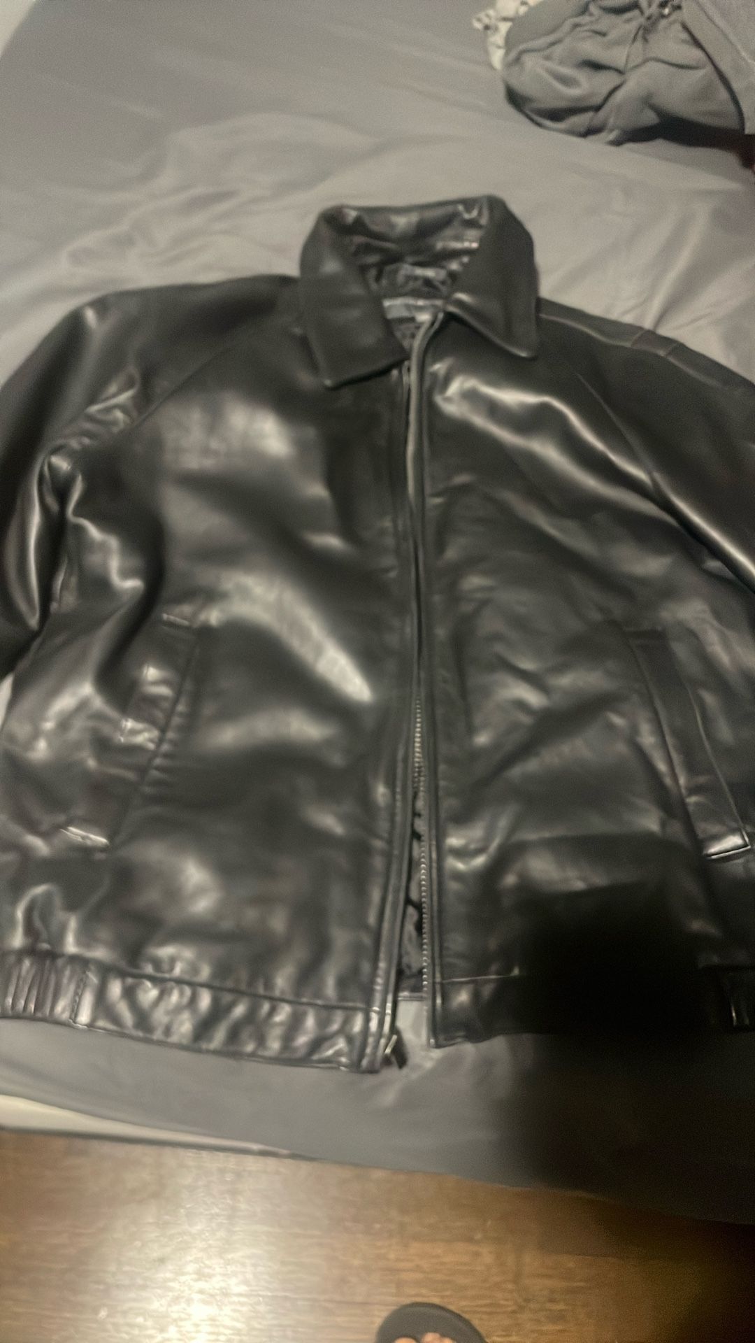 Perry Ellis Portfolio Leather Jacket size M