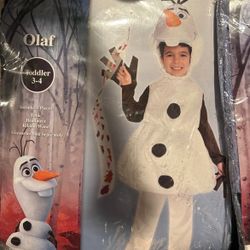 Olaf - Frozen - Halloween Costume - toddler 3-4 - New