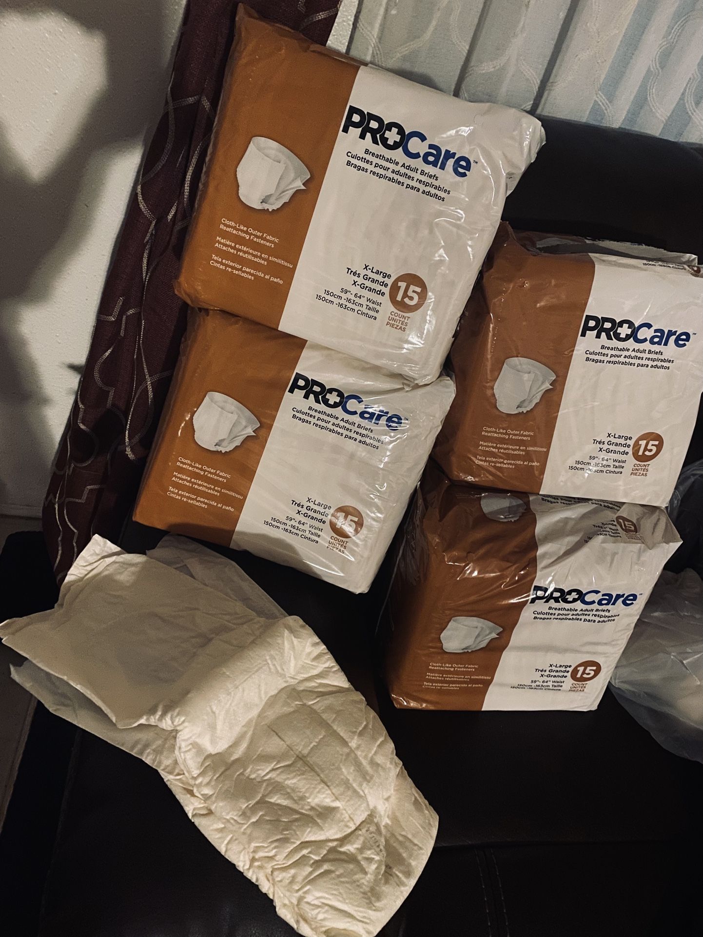 $40- ALL 4 bags of (15 count each bag) xtra large adult diapers (these are not the pull-up briefs style. These are actual diapers like baby diapers st