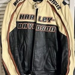 Men Harley Davidson Motorcycle Leather Jacket Size Large
