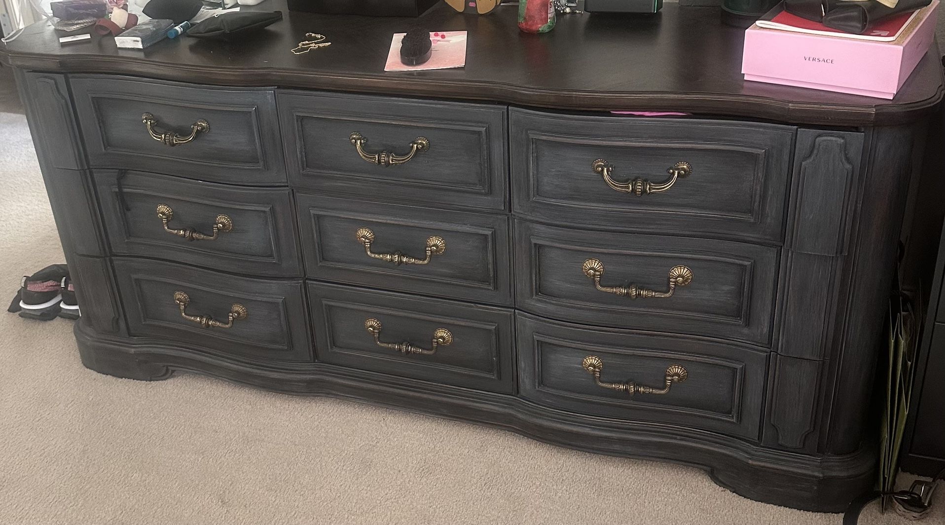 Beautiful Custom Grey Blue Dresser 