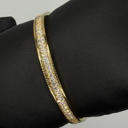 18k Gold Plated Over S925 Bangle Bracelet 