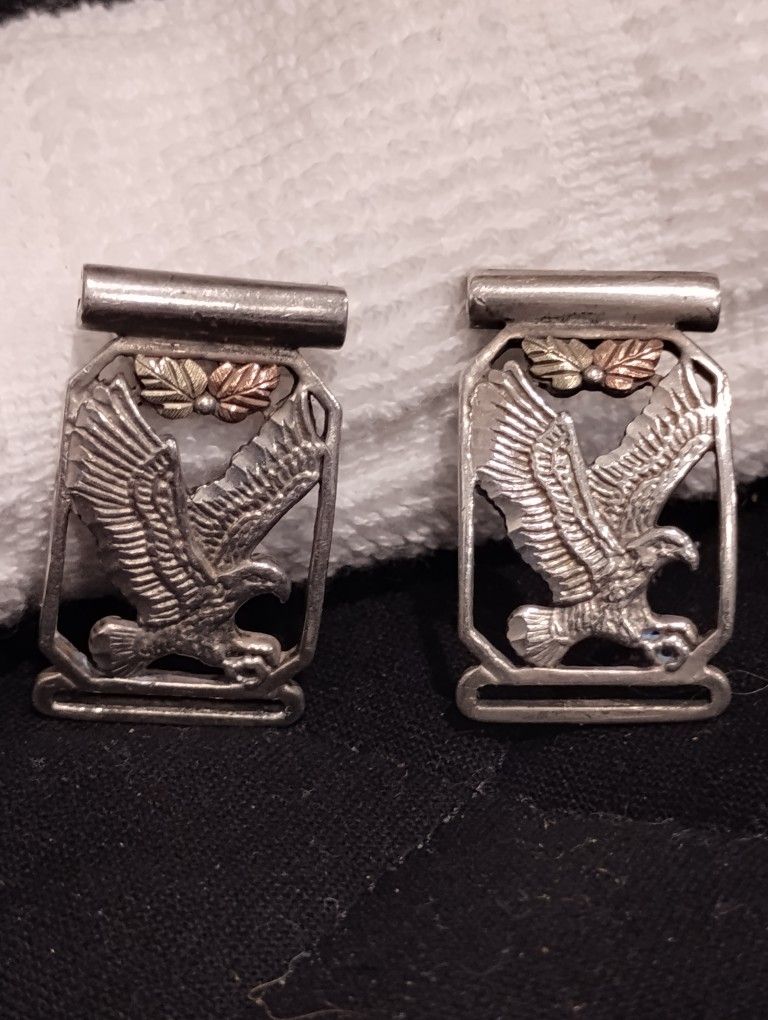 Sterling Silver 12k Black Hills Gold Eagle Watch Pendents